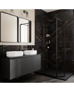 Pavimento porcelânico retificado grande formato mármore preto polido 60x120cm Marciana