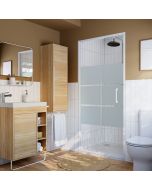 Painel dobrável branco com vidro serigrafado 90cm Odalia