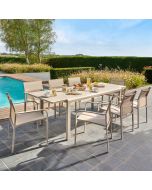 Conjunto extensível de jardim de alumínio Mallia GoodHome de 180-240cm para 8 pessoas