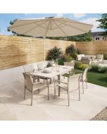 Conjunto extensível de jardim de alumínio Mallia GoodHome 90-180cm para 6 pessoas