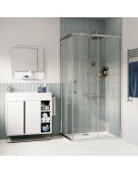Resguardo retangular cromado com vidro transparente 70x100cm Odalia