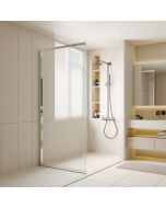 Painel fixo cromado com vidro transparente 70cm Odalia