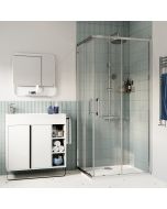 Resguardo retangular cromado com vidro transparente 70x90cm Odalia