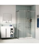 Resguardo retangular cromado com vidro transparente 70x120cm Odalia