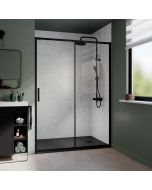 Painel de correr preto com vidro transparente 140cm Odalia
