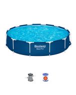 Bestway steel pro piscina tubular destacável ø366 x 76 cm com filtro d