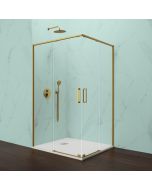 Divisória angular eleven ouro 90x70- 2fixos+2deslizantes-anticalcário