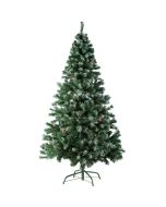 Árvore de natal artificial com pinhas e suporte metálico 180cm, verde