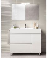 Móvel de banho caprera, lavatório y espelho branco 100x45cm