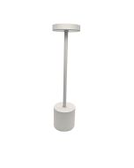 Luminária de mesa LED, metal branca, recarregável, 3 tons, 2000mah