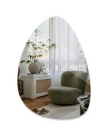 Espelho orgânico circular grande sem moldura parede moderno  57x80 tulup