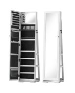 Joalheiro de pé 38x38x160 cm mdf e vidro color blanco Homcom