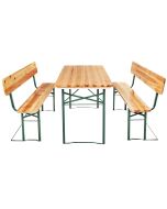 Conjunto tectake composto por uma mesa dobrável e 2 bancos, 170x69x77cm