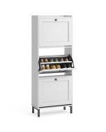 Sapateira compacta branca em mdf - 50 x 24 x 130 cm