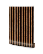Papel de parede quarto lamelas imitacao madeira preta e castanha