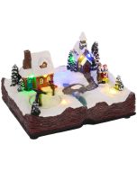 Aldeia de natal 23x18x15 cm resina multicolor Homcom, casa - natal