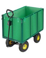 Carrinho de transporte com paneles laterales dobráveis e 544 kg verde