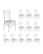 Pacote 12 cadeiras empilháveis para buffet dorothy 45x43x88cm 7house