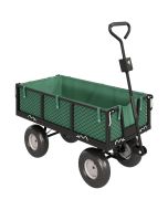 Carro de jardim 105x51x54 cm aço, tecido oxford color verde Outsunny