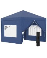 Tenda de exterior 295x295x195-258 cm aço e tecido oxford; color azul