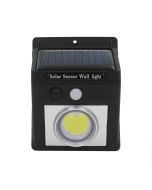 Aplique solar LED de parede com crepúsculo e sensor de movimento preto
