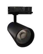 Foco LED preto 40w new maya, calha trifásico, 4800lm, luz 3cct