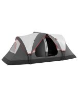 Tenda de campismo familiar tecido de poliéster, fibra de vidro color gris