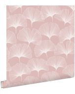 Estahome papel de parede folhas de ginkgo rosa suave 50 x 900 cm
