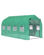 Estufa tipo túnel 395x195x198 cm tecido pe e aço galvanizado color verde