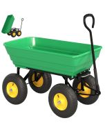 Carrinho de jardim 109x52x94 cm aço e pp color verde Outsunny