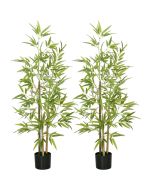 Conjunto de plantas artificiai 15x15x120 cm peva color verde Homcom