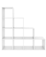 Prateleira com 10 compartimentos abiertos e design de cubo branco