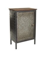 Mesa de centro marrom de metal e madeira 37x23,5x56,5