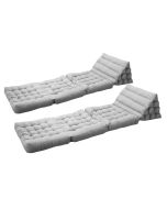 Conjunto de 2 tapetes modulares pyramide, cinzento claro