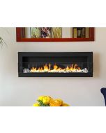 Lareira bioetanol preta 120x40 cm com vidro