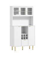 Armário de cozinha 100x40x180 cm mdf color blanco Homcom, casa - cozinha