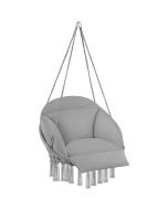Cadeira coLGante com almofada e borlas decorativas, cinzento 81x80x139 cm
