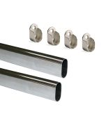 Emuca lote de 2 calhas de armário ovais 30x15mm comprimento 0.95m com