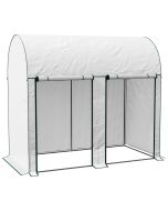 Estufa de exterior 200x100x178 cm aço e polietileno color blanco Outsunny