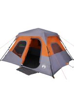 Tenda familiar 6 p. Libertação rápida impermeável cinza/laranja