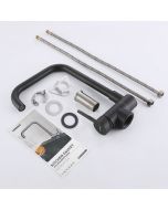 Torneira de cozinha - inox - misturador rebatível - preto fosco - aerador r