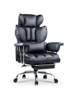 Rattantree cadeira de escritório ergonómica com apoio para os pés, preta