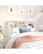 Cabeceira de cama com armário 120x19x103,5 cm branco