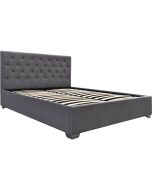 Cama de casal com baú "tino" - 160 × 200 cm - cinza