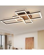 Nettlife LED luz de teto 3000k lâmpada de quarto de madeira preta design