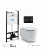 Pack roca active cisterna e botão preto mate wc lia tornado azulbath
