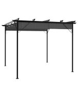 Pérgola com toldo retrátil 3x3 m 180 g/m² aço antracite