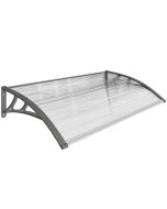 Marquise de proteção 110x60x23 cm policarbonato, alumínio e pp transparente
