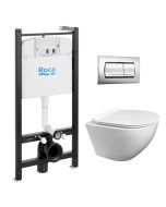 Pack cisterna roca active e botão cromo brilhante +sanita round da kp