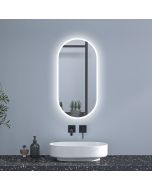 Espelho LED para banheiro 450 x 900 mm, oval,  brilho ajustável
